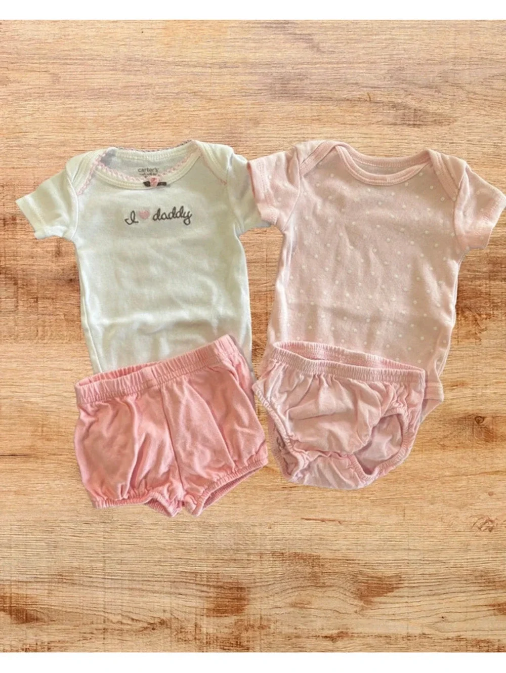 Newborn Carter's Pink Outfit Bundle Bodysuits & Bloomers 2 Sets